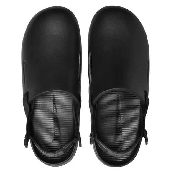 NIKE MENS CALM MULE SLIDES ALL BLACK SLIDES CLOG BLACKS SPORT JET - Picture 2 of 8